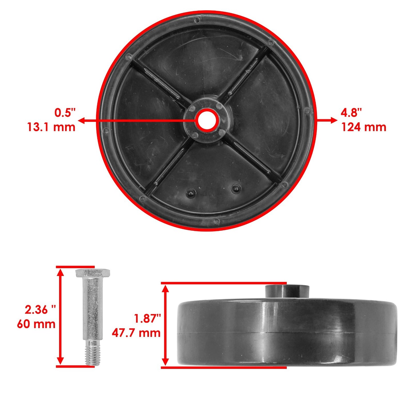 Caltric Deck Wheel for Troy-Bilt 42in 13AN77KG066 13AN77KG211 (2008–2018)