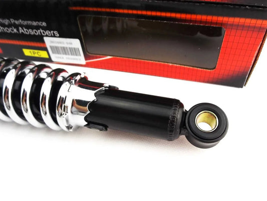 340mm JBS Black/Chrome Rear Shock Absorbers for Kawasaki GPZ550 (1983-1984)