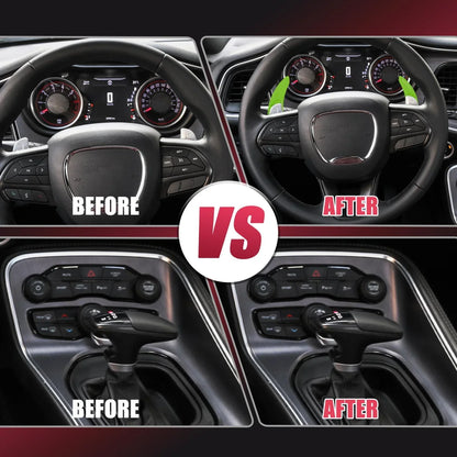 Green Steering Wheel Paddle Shifter Covers for Dodge Charger Challenger