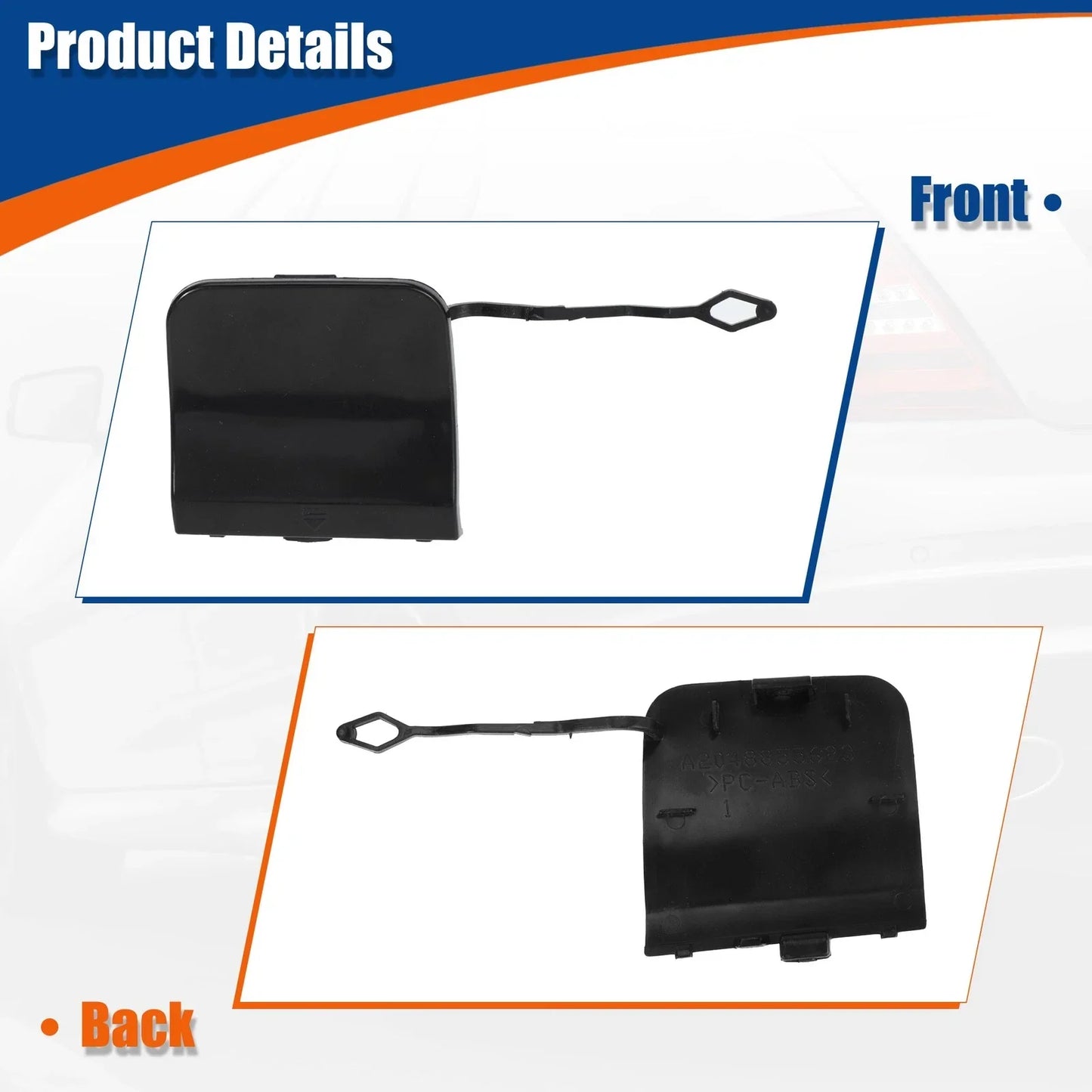 Rear Tow Hook Cover for Mercedes-Benz C-Class (2015-2021) Black