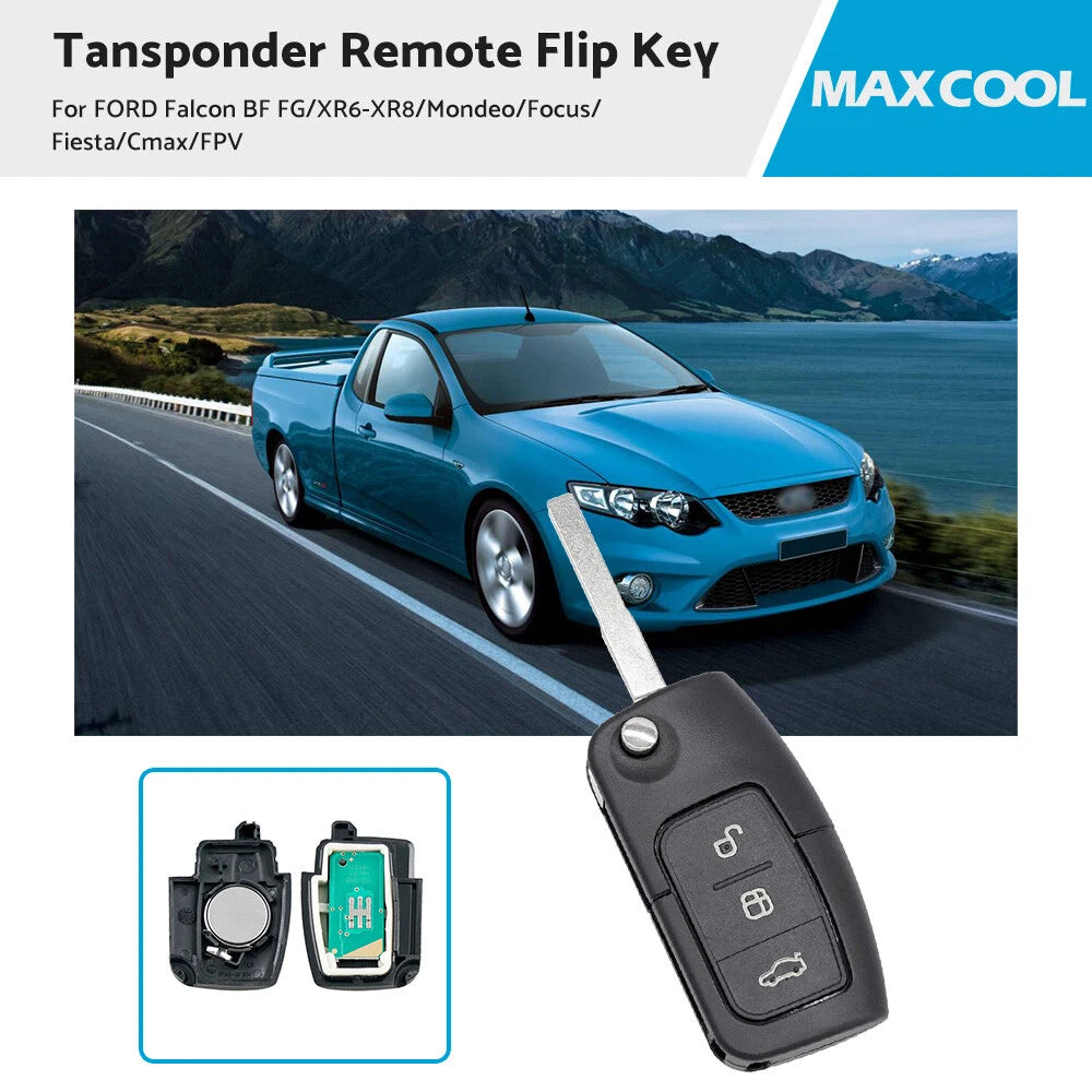 Transponder Remote Flip Key for Ford BF FG Falcon Territory Mondeo FPV SZ