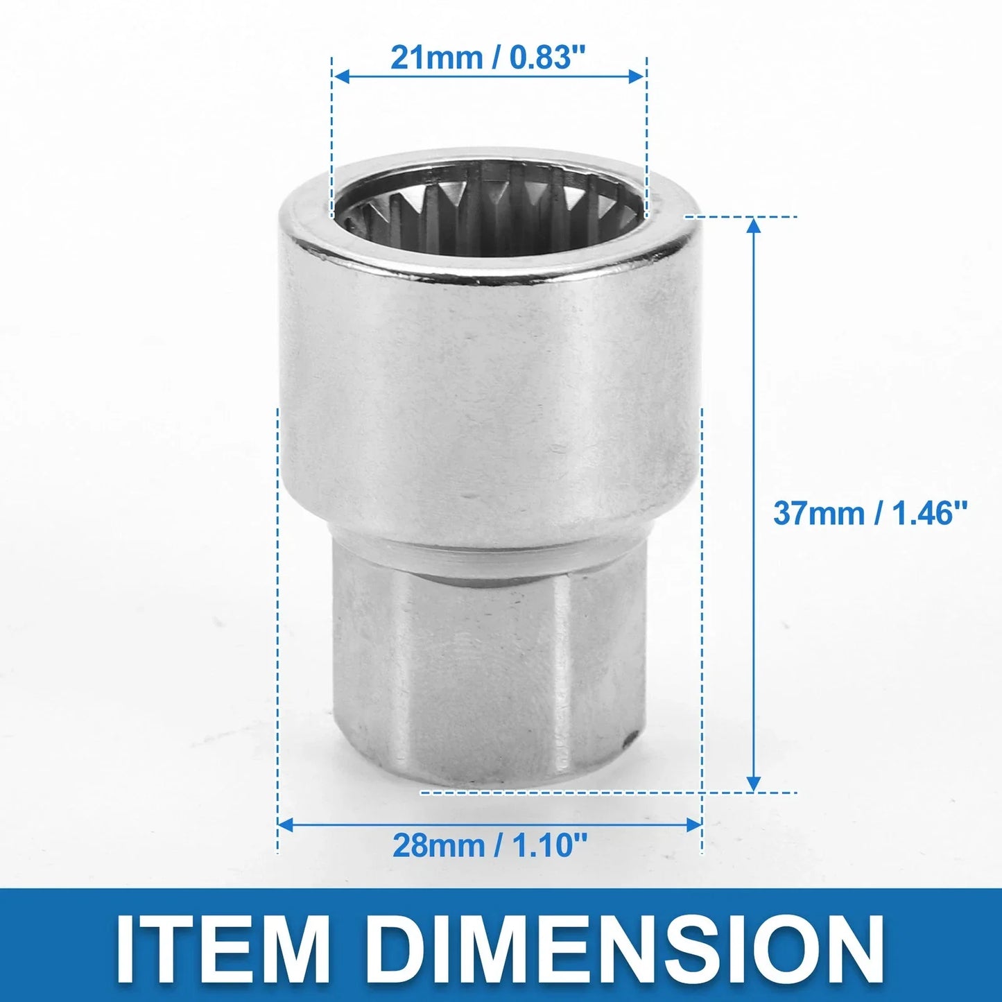 3/4" Wheel Lock Lugnut Anti-theft Screw Nut Removal Key for Porsche
