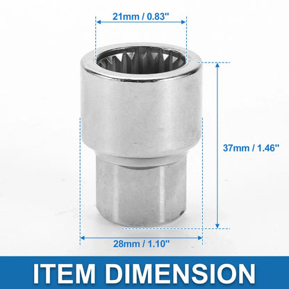 3/4" Wheel Lock Lugnut Anti-theft Screw Nut Removal Key for Porsche