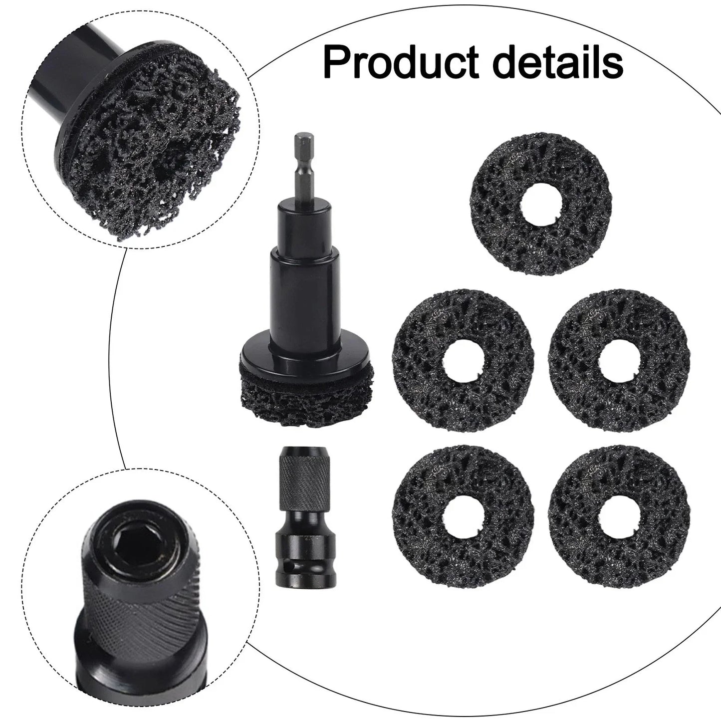 8PCS Automotive Tool Set for Rust Removal on Brake Discs and Hub Shafts