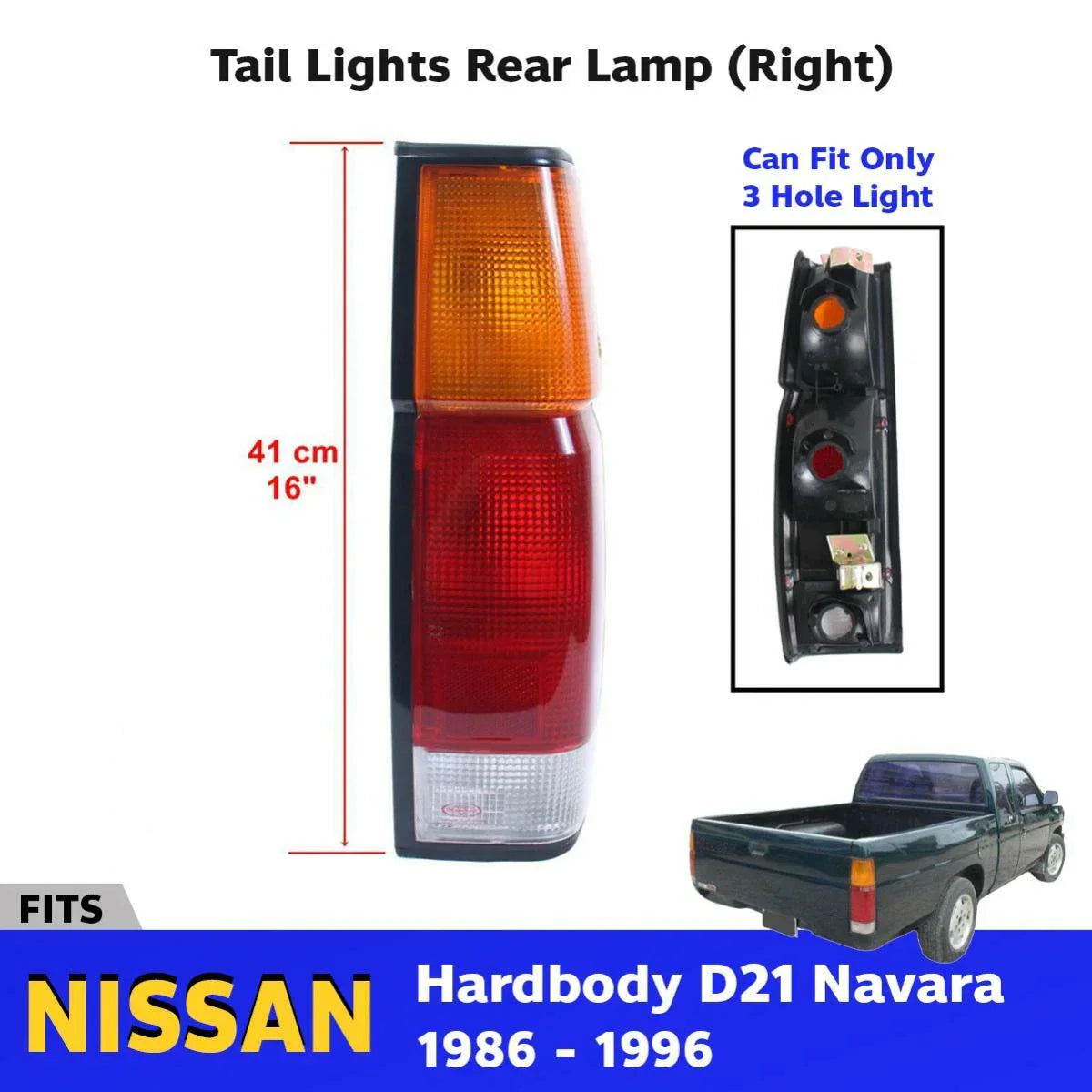 Tail Light Rear Lamp No Bulb Right Fits Nissan Navara D21 UTE Truck 1986-96 DE
