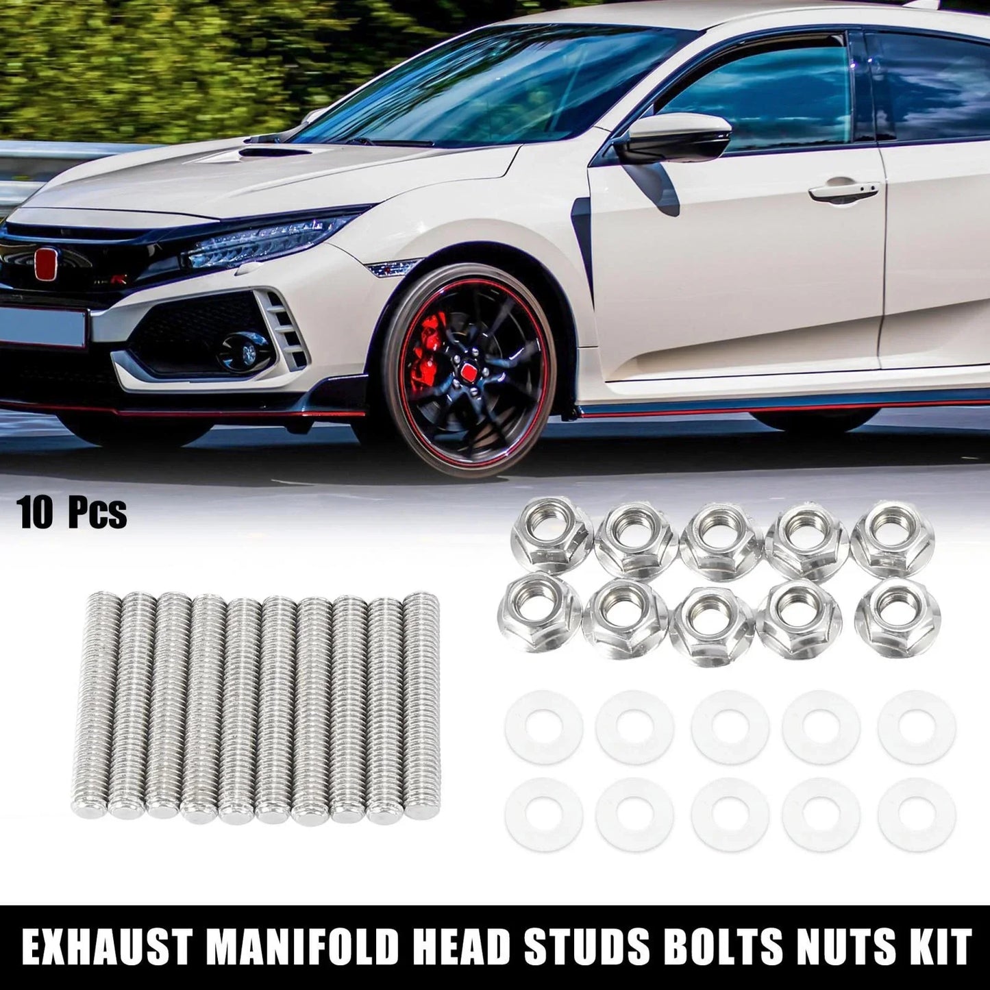 10 x Exhaust Manifold Bolt Studs for Honda Acura B C D F H K Series Engines