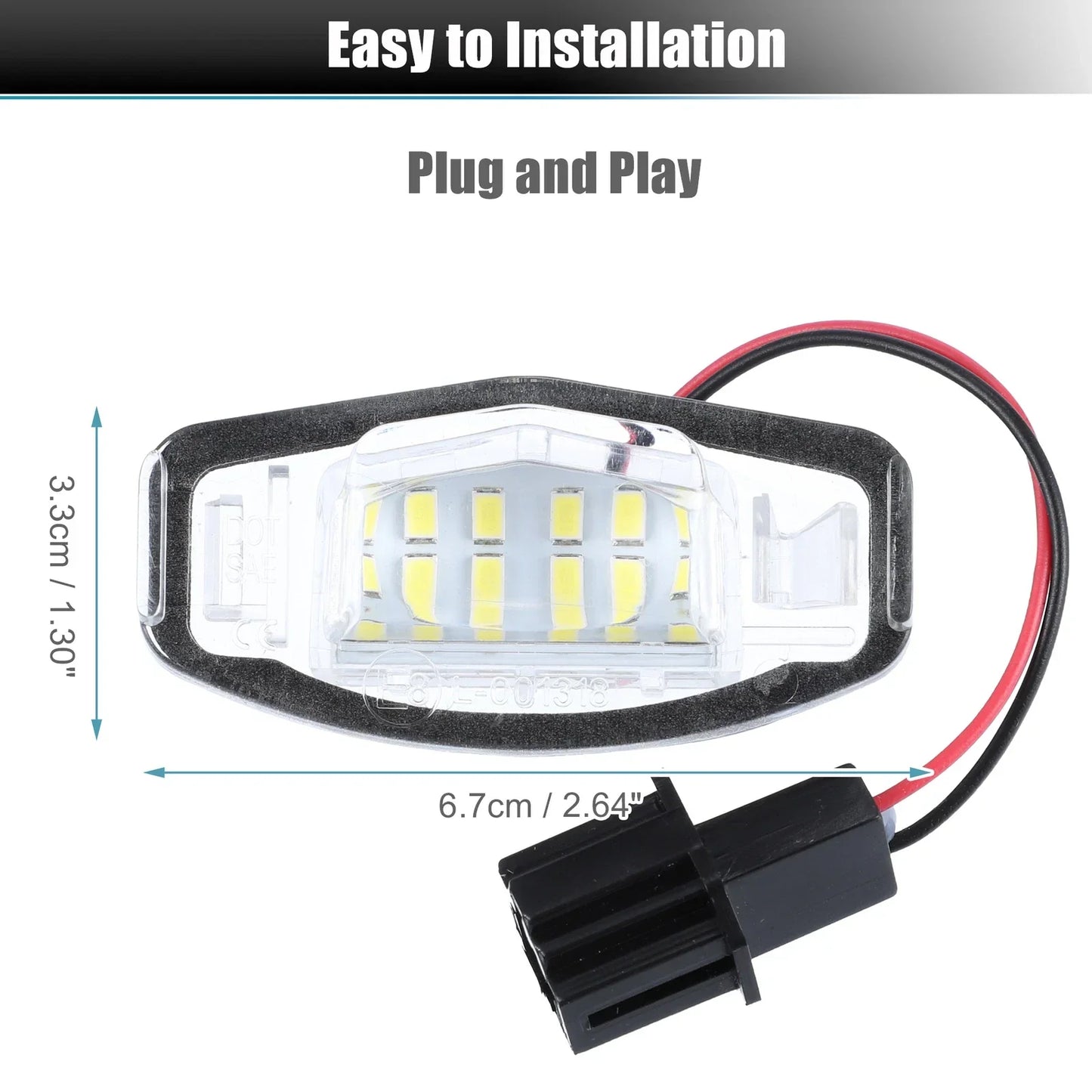 2 x LED License Plate Lights for Honda Acura