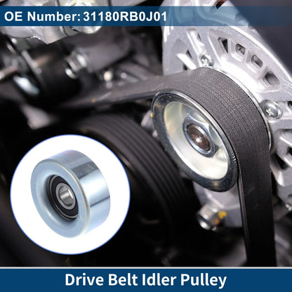 Drive Belt Idler Pulley for Honda Jazz 50 (2001-2004) - 1 x Quality Replacement