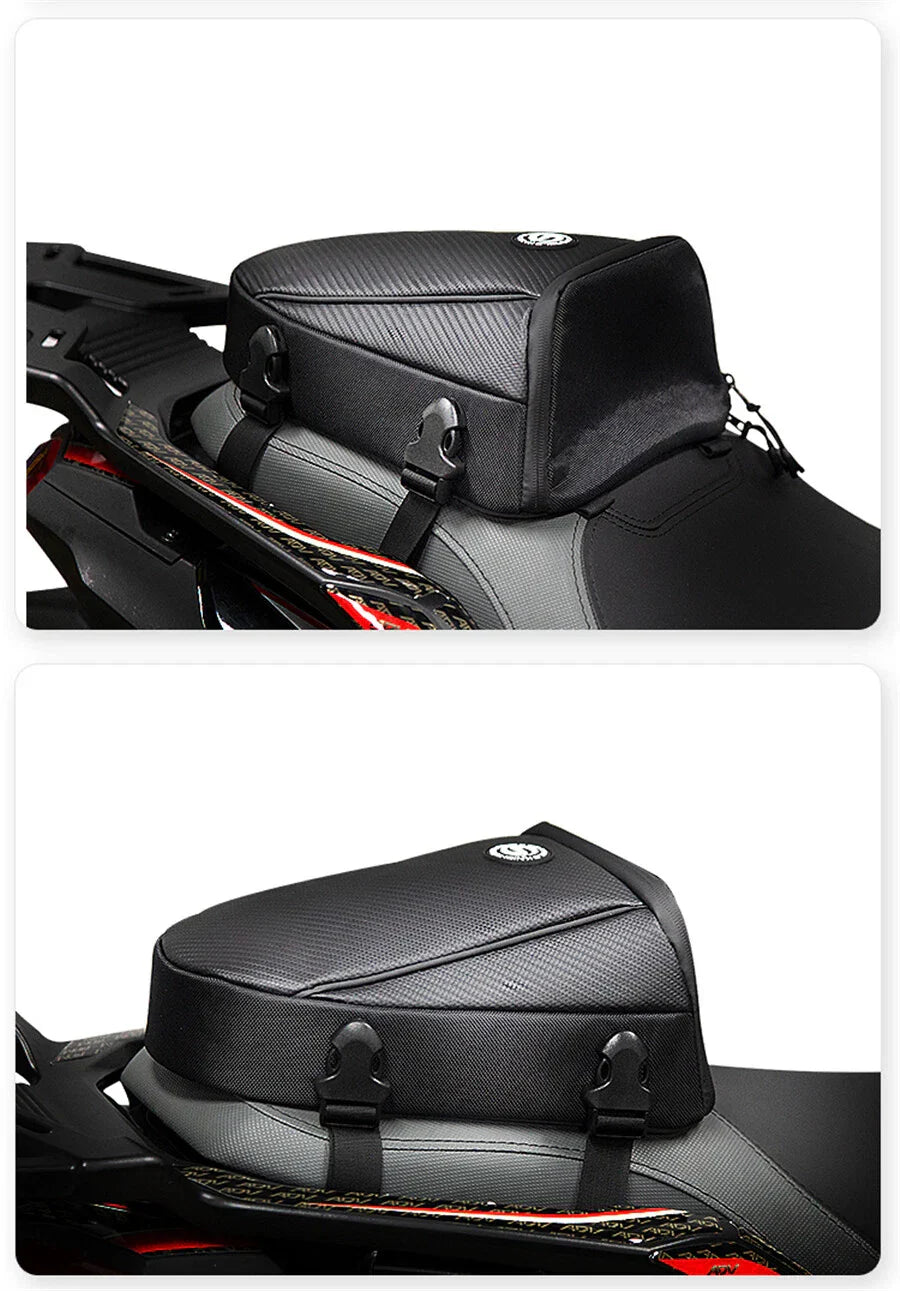 Black Motor Back Seat Bags for Touring Motorcycle Saddle (Fits Various Models)