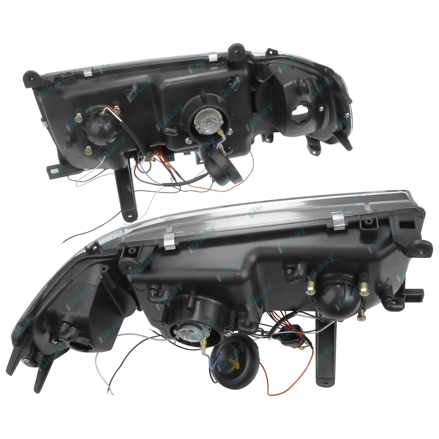 Angel Eyes Projector Headlights w/ LED DRLs Black for Landcruiser 80 Series