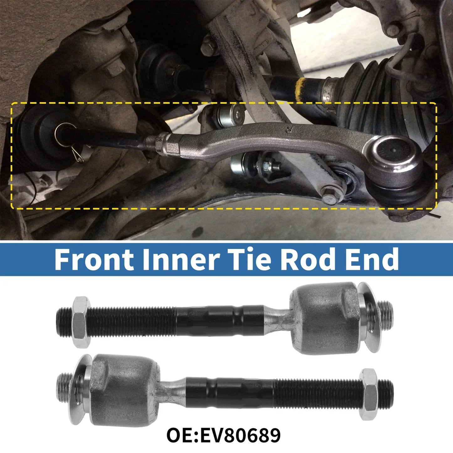 2 x Front Inner Tie Rod End Links for Mercedes-Benz ML320 (1998-2003)