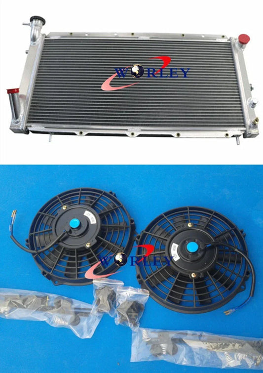 Aluminum Radiator + Fan for Subaru Leone L Series Wagon 1.6L 1.8L (85-94)