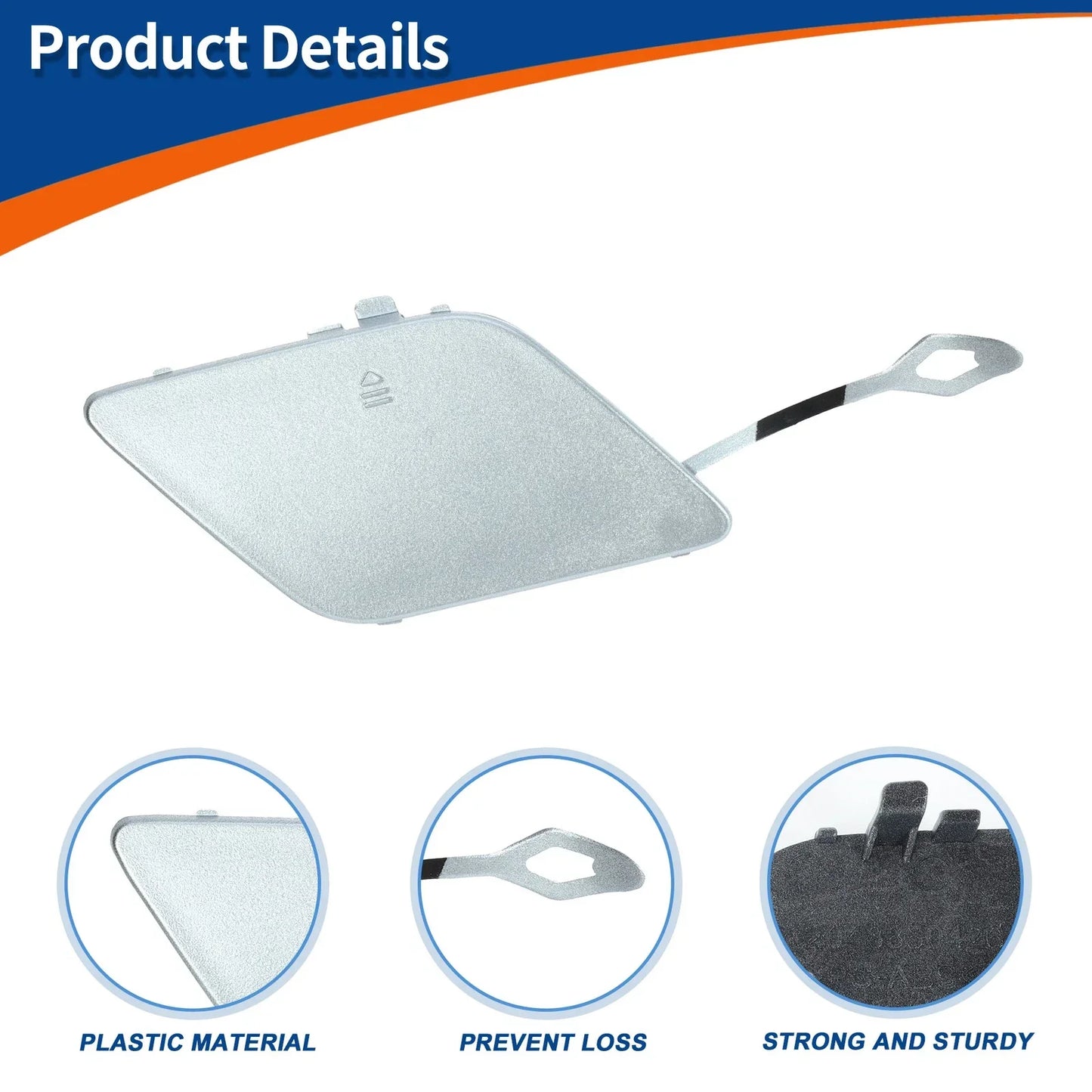Front Car Bumper Tow Hook Cover for Mercedes-Benz (2012-2015) Diamond Silver