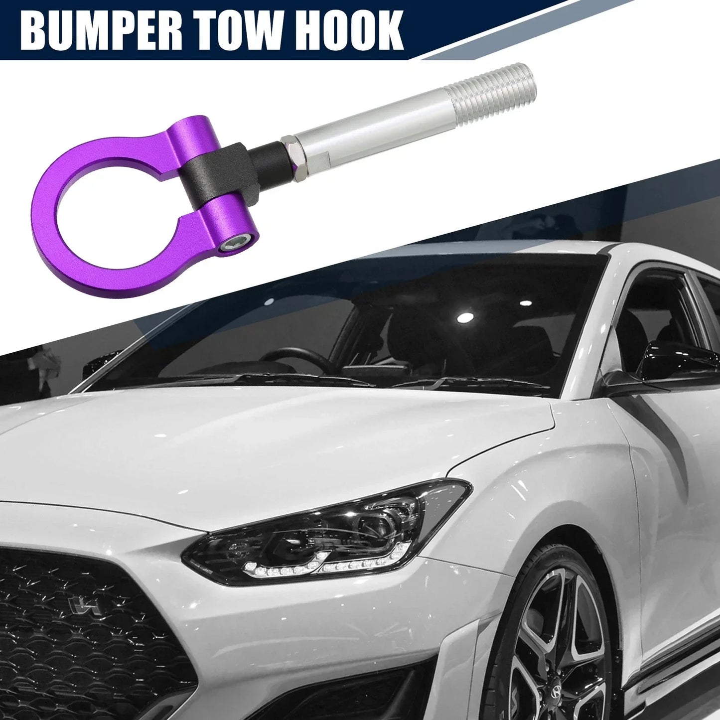 Purple Round Front Rear Bumper Trailer Tow Hook Screw for Hyundai Veloster
