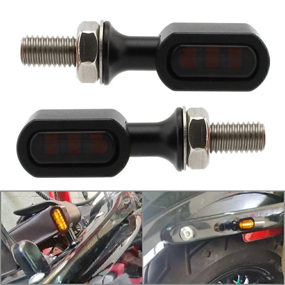 Mini LED Rear Turn Signal Light Smoke Lens for Harley
