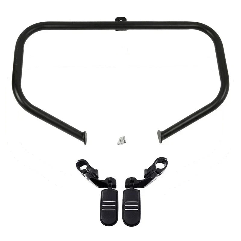 Black Engine Guard Highway Bar Footpegs for Harley Electra Glide (1997-2008)