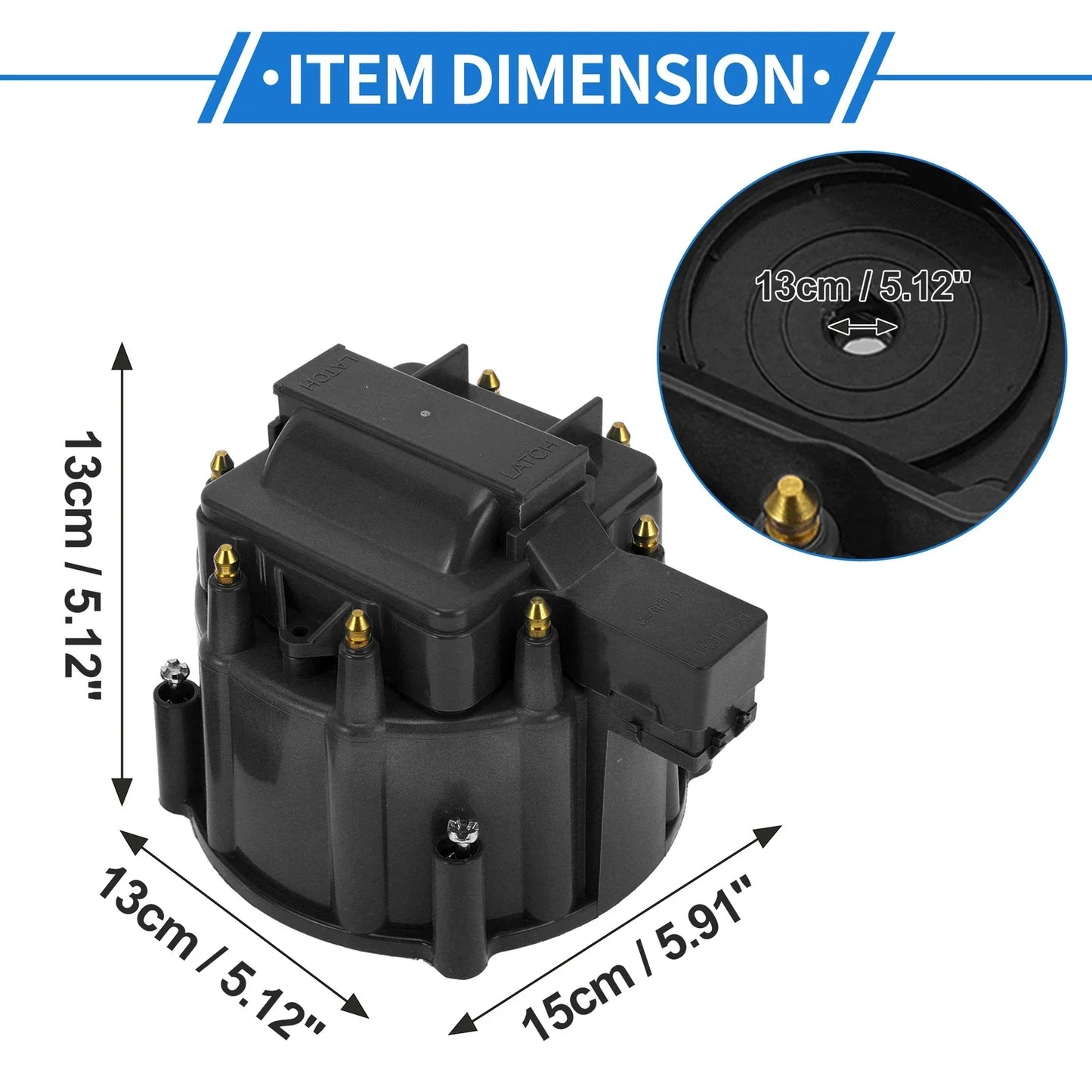 Distributor Cap Kit for Chevy GM SBC BBC 305 327 350 396 Black with Rotor