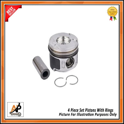 Engine Piston Ring Set 4 Piece Replacement for Mercedes OM611 (2000–2006)