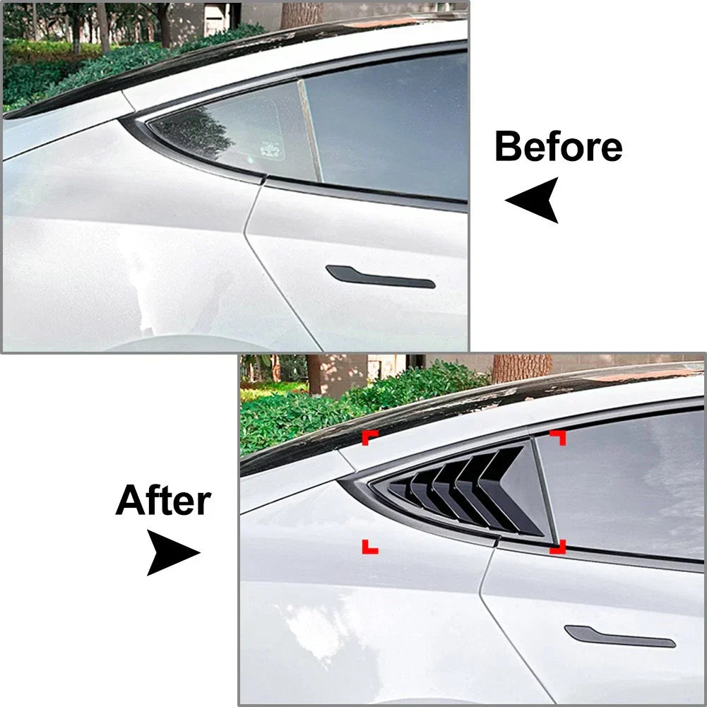 Rear Window Side Vent Shutter Louver Cover Trim for Tesla Model 3, Y (2017-2023)