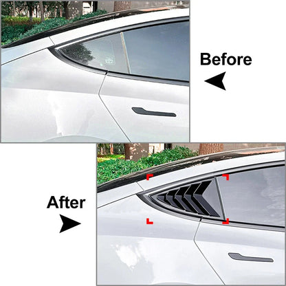 Rear Window Side Vent Shutter Louver Cover Trim for Tesla Model 3, Y (2017-2023)