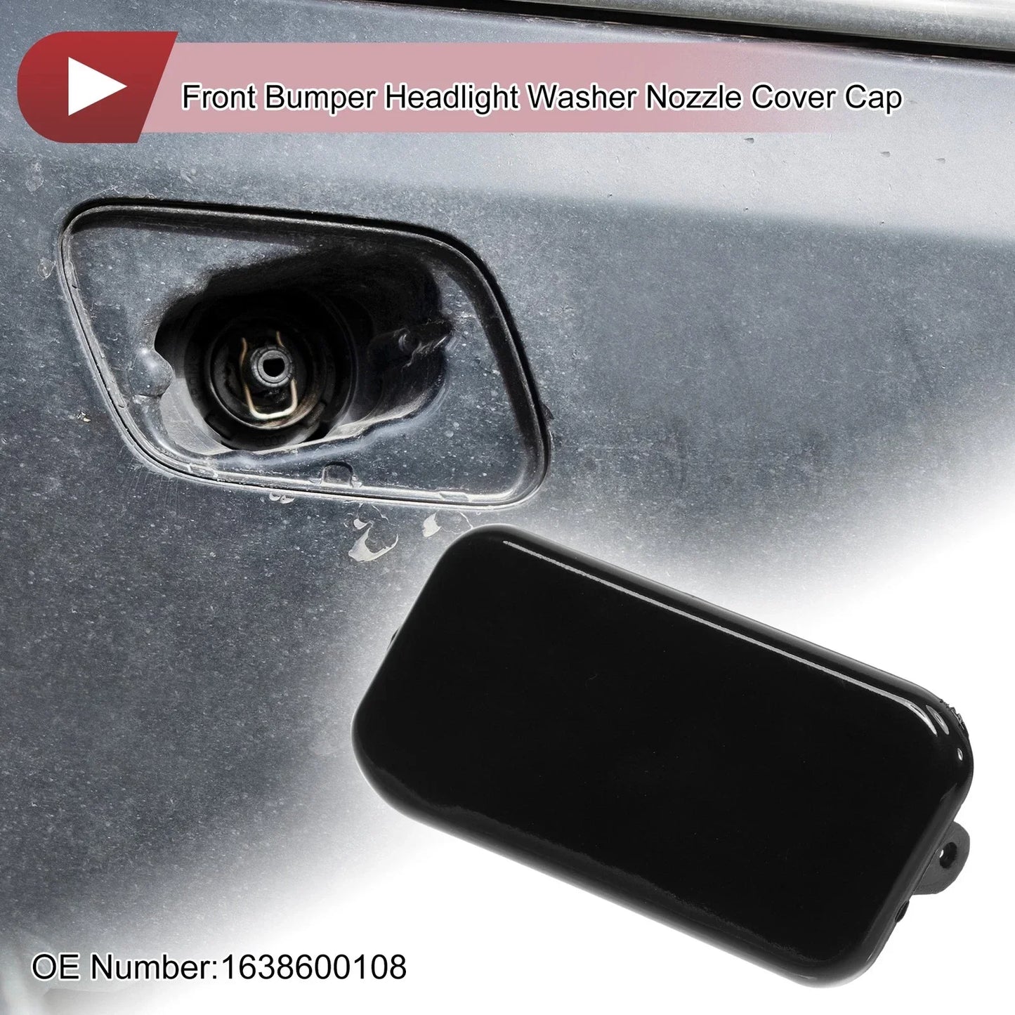 Front Left Washer Nozzle Cover for Mercedes-Benz ML500 (2002-2005) Black 1 x