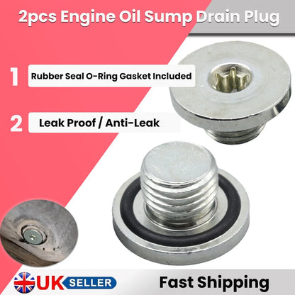 Oil Drain Plug Seal Kit 2pcs for Fiat Punto 1.3D (2012–2023)