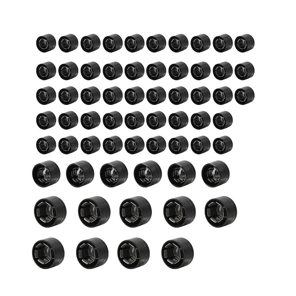 63X Black Engine Topper Screw Bolt Cap Kit for Harley Twin Cam Softail (2000-2006)