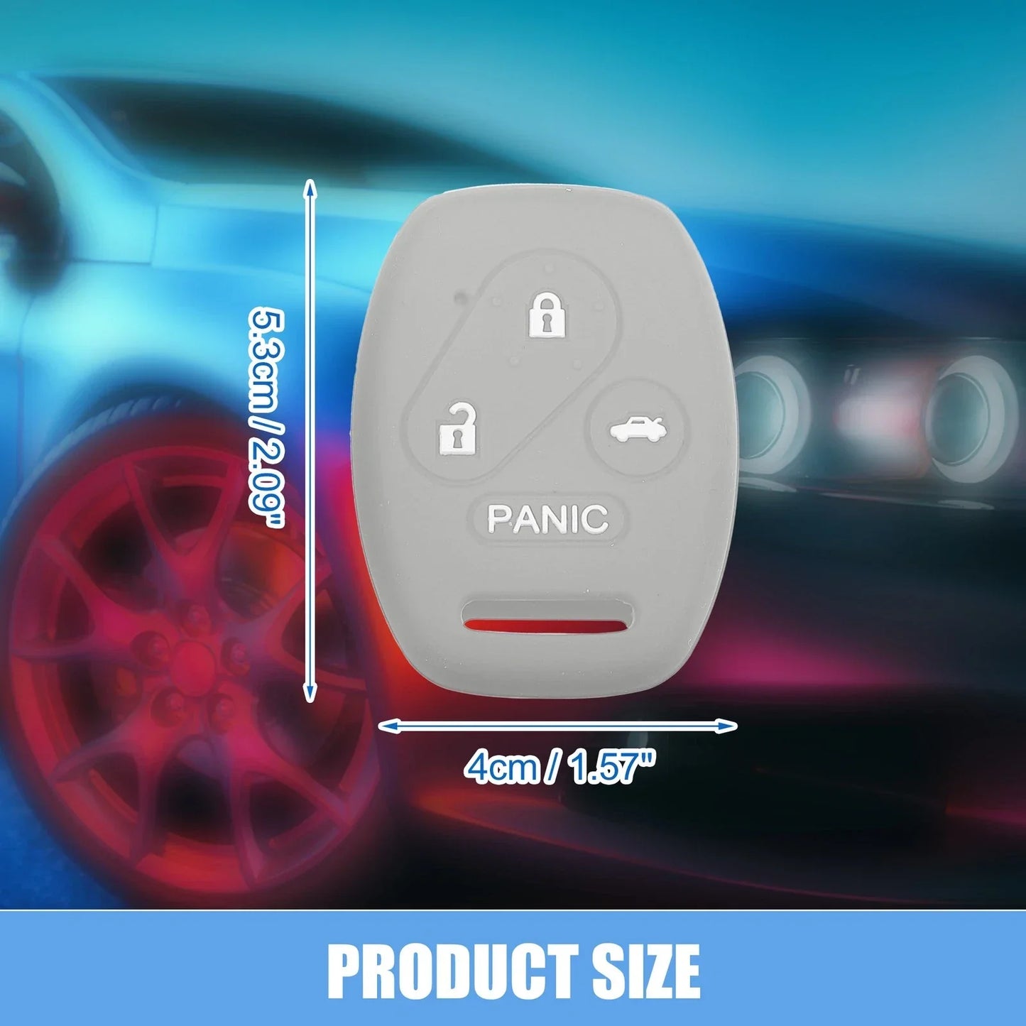 Smart Key Fob Cover for Honda Accord Civic CR-V Pilot Black Gray (2 x)