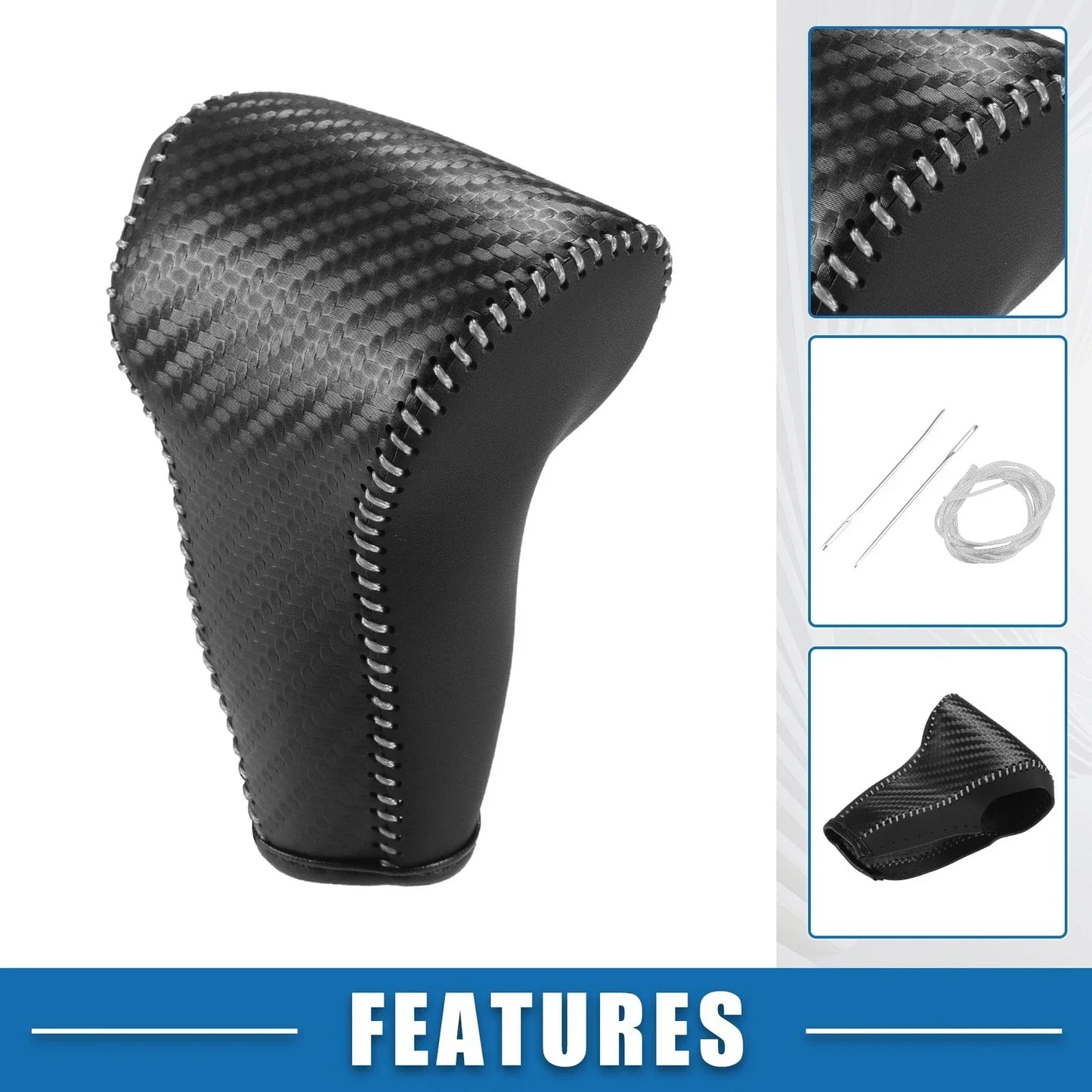 Auto Gear Shifting Knob Cover for Honda CR-V (2017-2022) Black Gray Stitches