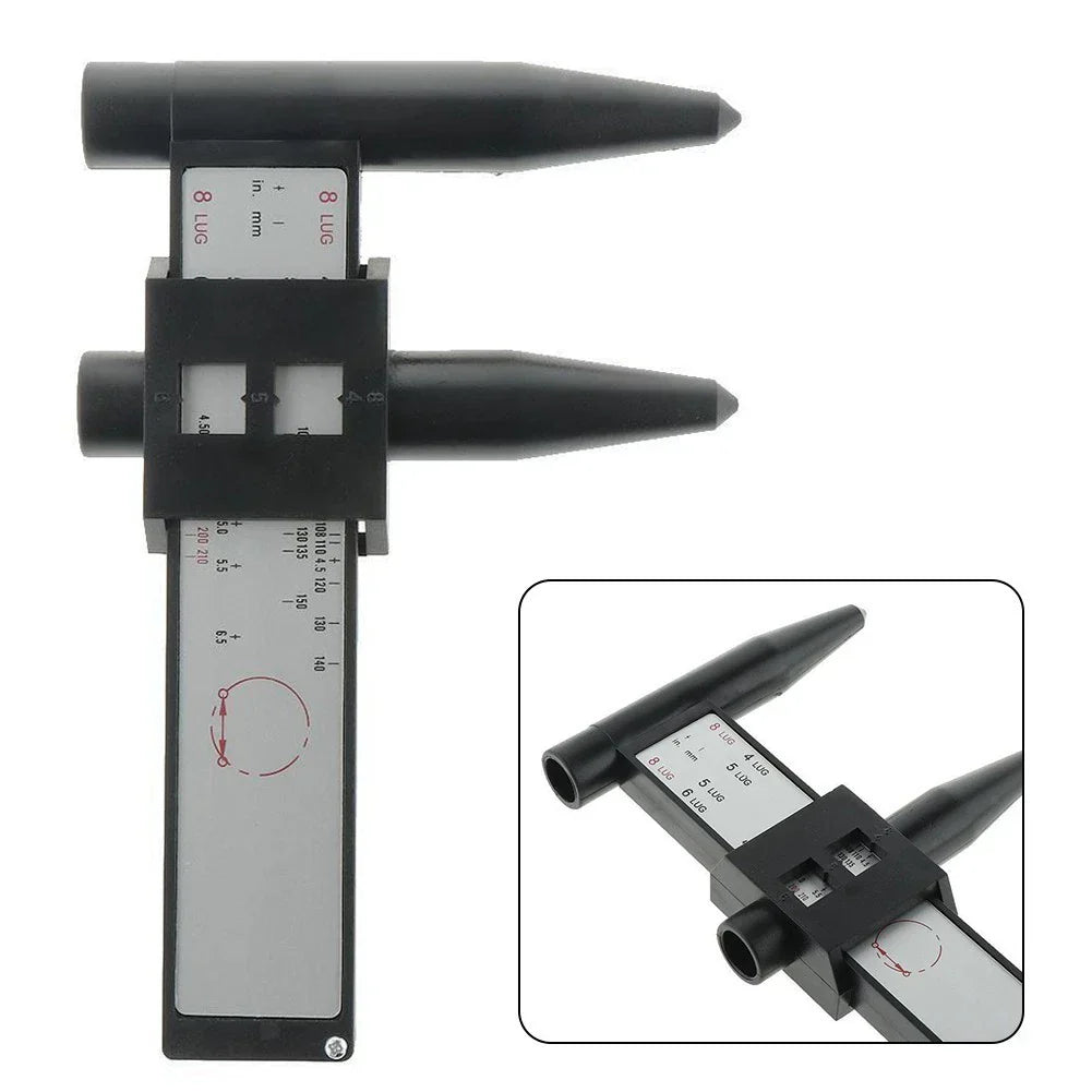 Wheel Pattern Gauge Tool Car PCD Ruler 4 5 6 8 Lug Automotive Tool