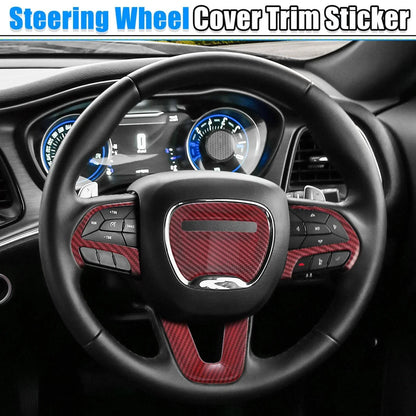 Steering Wheel Trim Set for Dodge Charger Challenger 2015-2020 Red