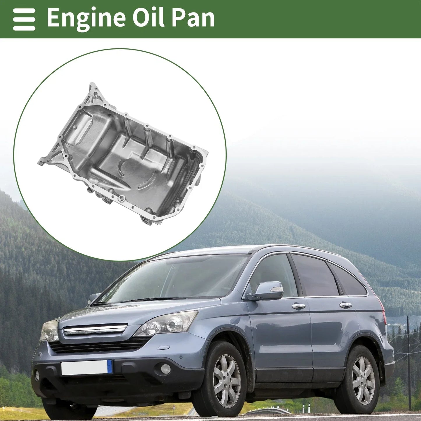 Engine Oil Pan for Honda CR-V 2012-2014 - 1 x Aluminum Silver Tone