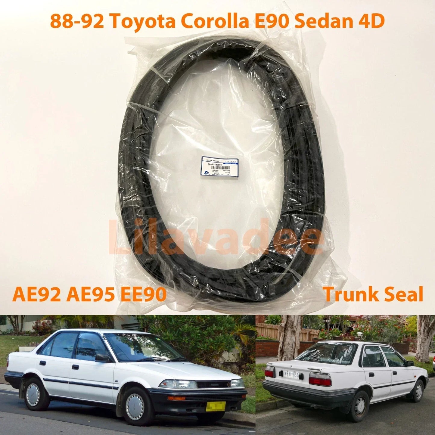 Trunk Lid Weatherstrip Rubber Seal for Toyota Corolla AE92 AE95 EE90 (1988-1997)