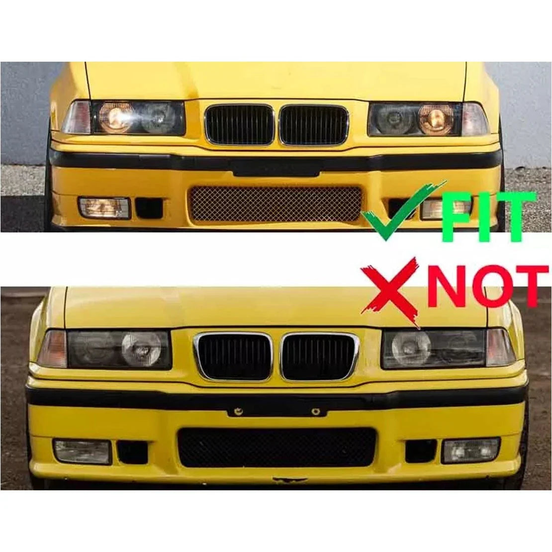 2 x Chrome Black Grille for BMW E36 318IS 325i M3 Coupe (1992-1997)
