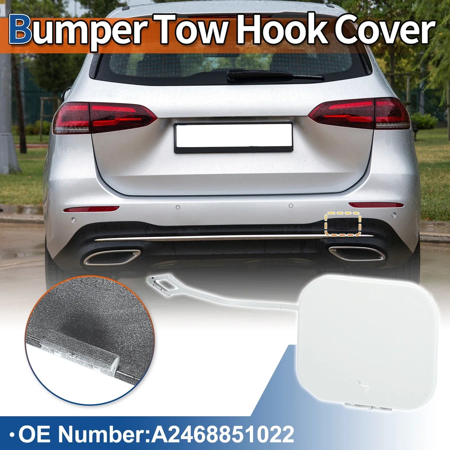 Rear Tow Hook Cover for Mercedes-Benz B-Class (2012-2019) - White