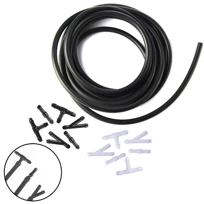 Windshield Wiper Washer Nozzle Hose Kit 4m 12 Connector Black/White