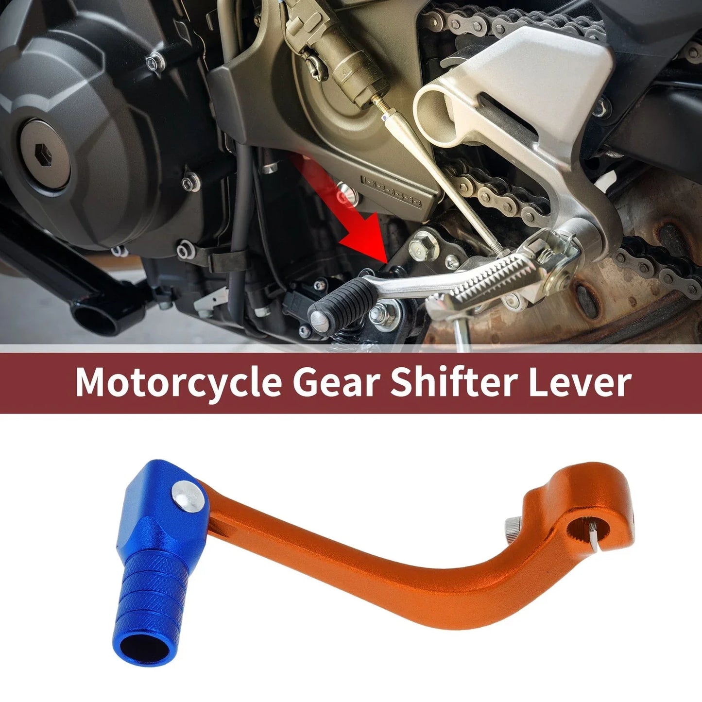 Folding Motorcycle Gear Shifter Lever for Honda CRF110F (2013-2018) Orange Blue
