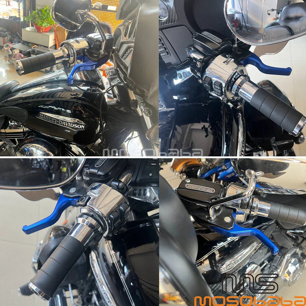 3 Finger 5.3'' Brake & Clutch Levers  Blue for Harley Sportster (2007-2023)