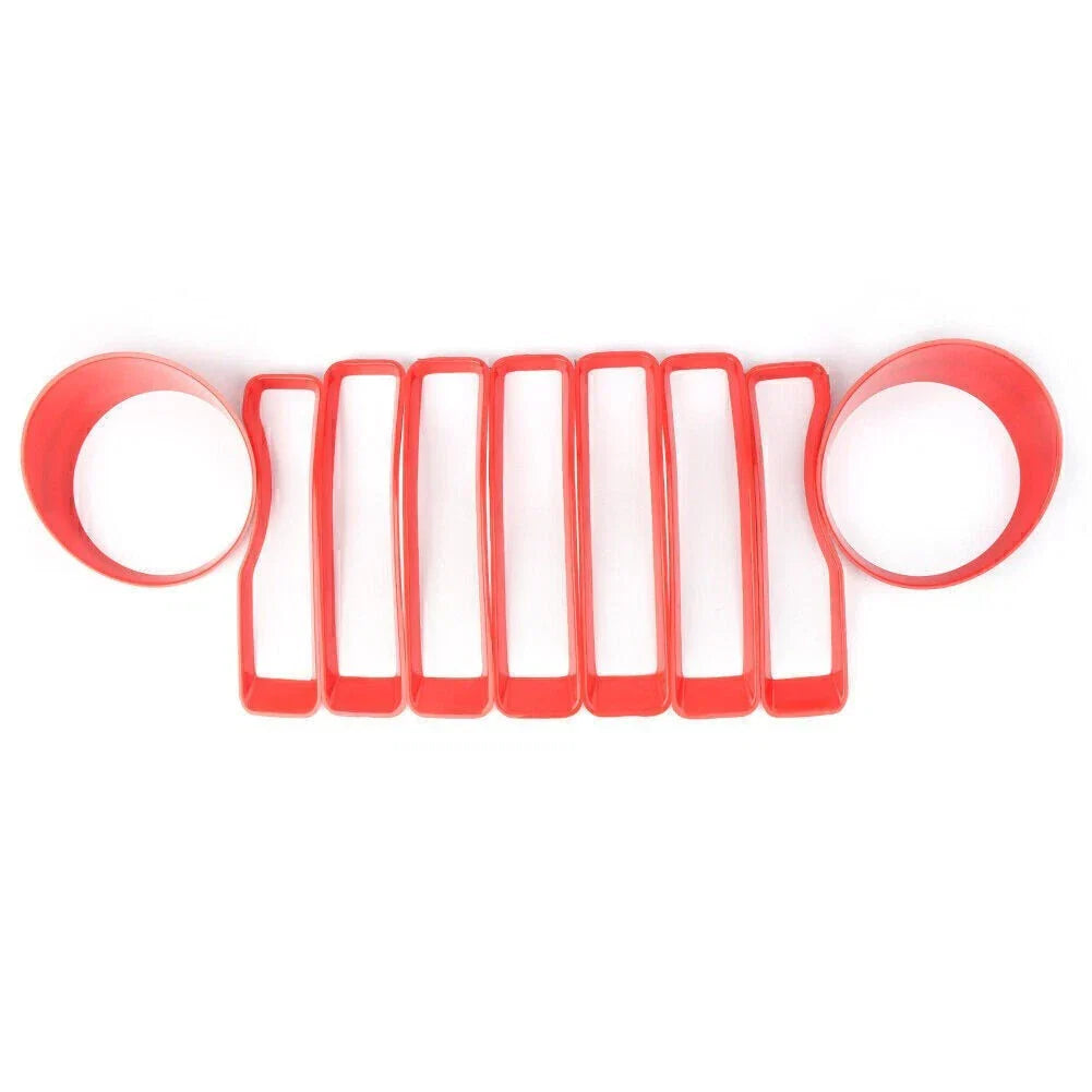 Red Front Headlight & Grille Cover Trim for Jeep Wrangler JL (2018)
