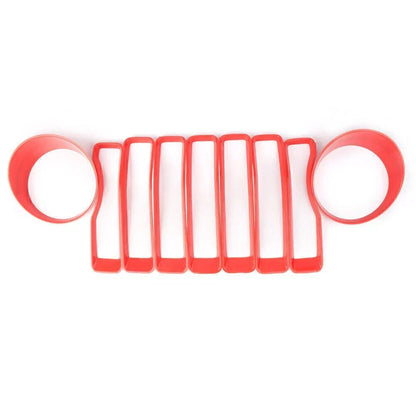 Red Front Headlight & Grille Cover Trim for Jeep Wrangler JL (2018)