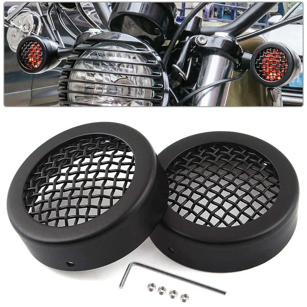 60mm Black Metal Turn Signal Lights Covers for Harley Sportster