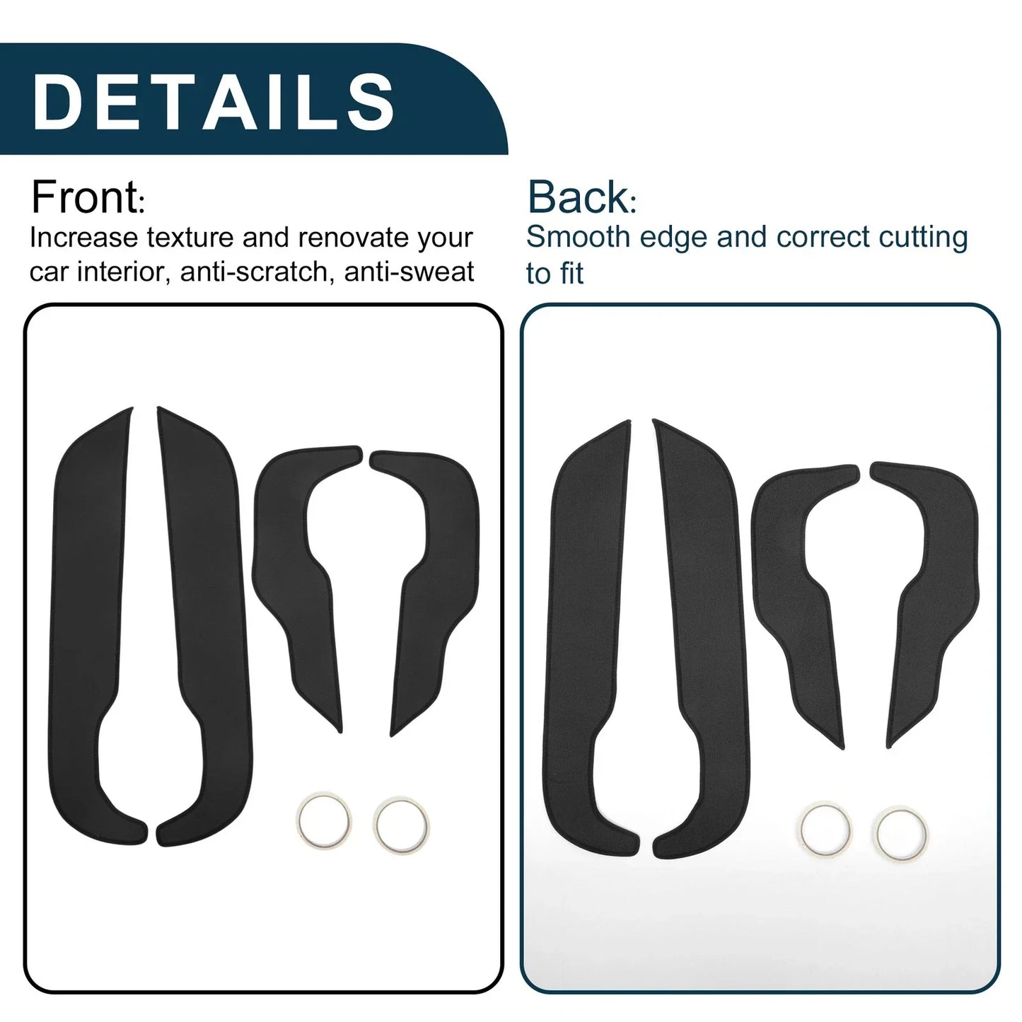 Car Door Anti Kick Pad Sticker Protector for Honda CRV (2017-2020) Black 1 Set