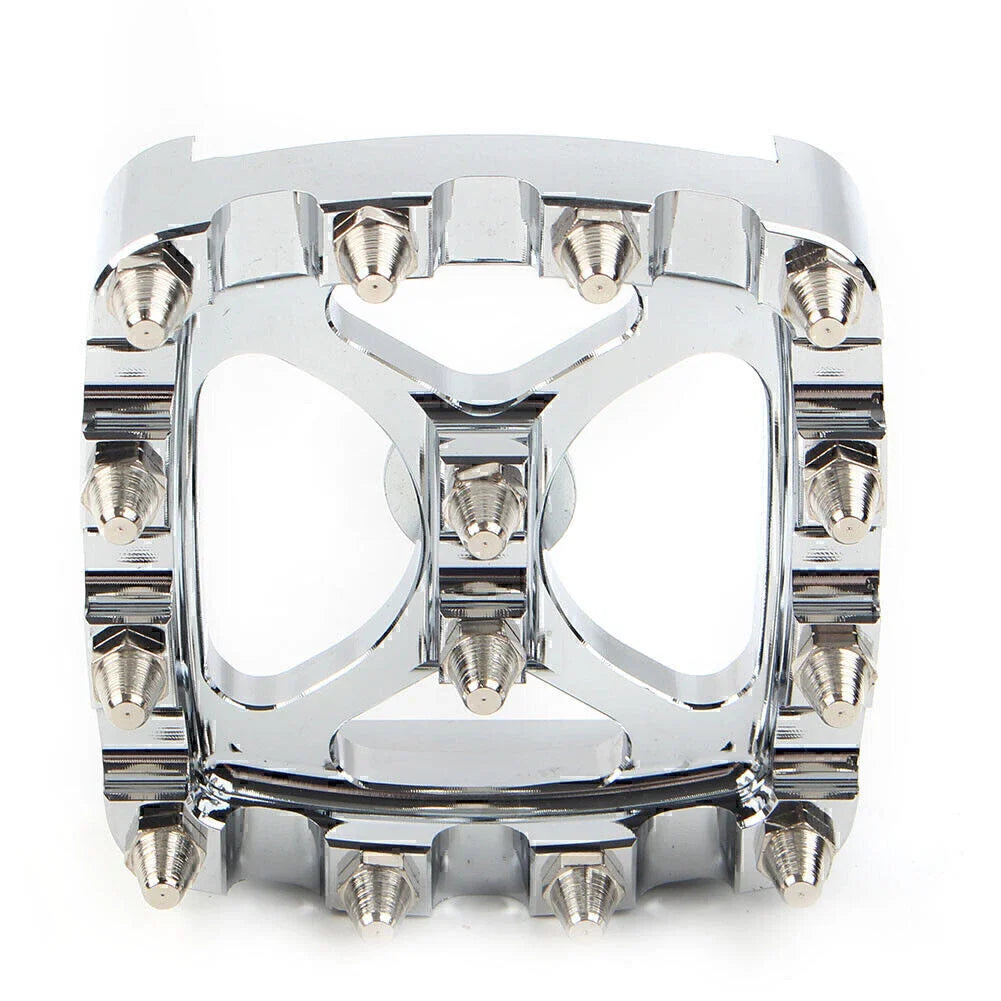 Chrome MX Style Brake Pedal Pad Cover for Harley Softail Dyna Sportster