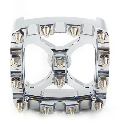 Chrome MX Style Brake Pedal Pad Cover for Harley Softail Dyna Sportster