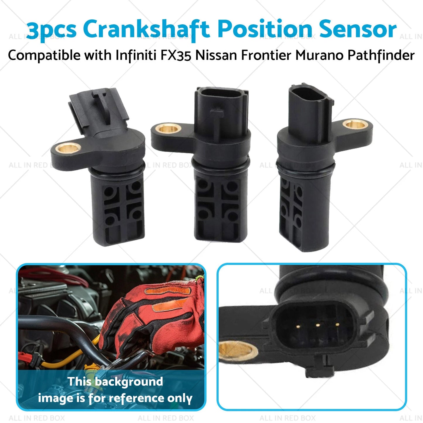 3 x Crankshaft Position Sensors for Nissan Altima, Pathfinder, Quest, Infiniti G35 (2002-2006)