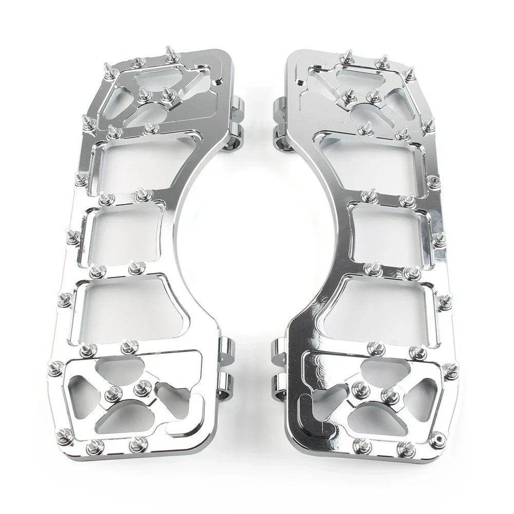 CNC Front Floorboards for Harley Touring Dyna FLD (2014-2023) - Chrome Pair