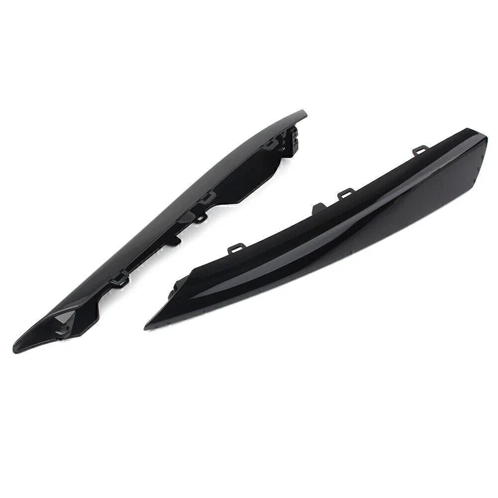 Black Front Bumper Side Grille Insert Covers for Jaguar XF (2012-2015)