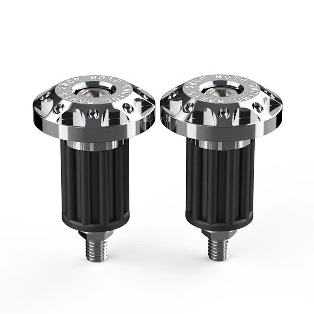 Motor Grey Dirt Bike 7/8'' CNC Handlebar Grips & End Cap Plugs