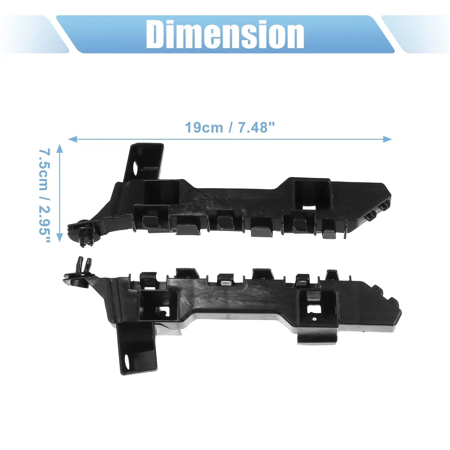 Front Bumper Bracket for Honda Accord (2018) - Plastic Black, 1 Pair