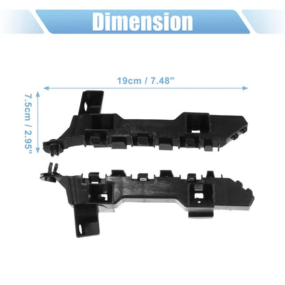 Front Bumper Bracket for Honda Accord (2018) - Plastic Black, 1 Pair